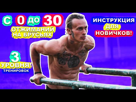 Видео: НАУЧИСЬ ОТЖИМАТЬСЯ На Брусьях До 30 Раз За 1 ПОДХОД С НУЛЯ! (ПОДРОБНАЯ ИНСТРУКЦИЯ Для Новичков!) ★