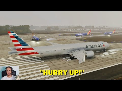 Видео: «Реалистичный» полёт во время урагана в Microsoft Flight Simulator (с УВД) 777-300ER