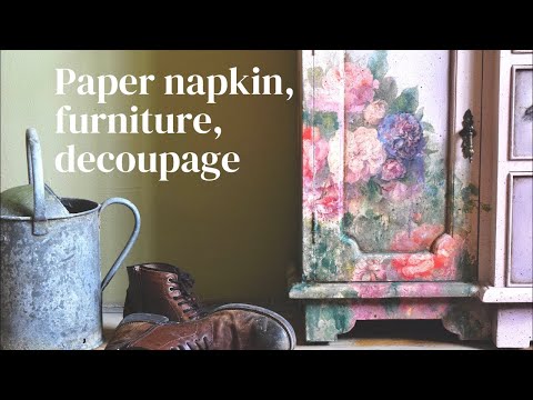 Видео: Салфетка, декупаж мебели с изюминкой
