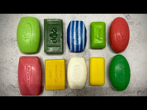 Видео: ASMR soap/ Dry soap cutting 💚🩷💛🤍💙/ Резка сухого мыла 