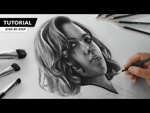 Видео: Рисуем Черную вдову | Учебное пособие по портрету для НАЧИНАЮЩИХ