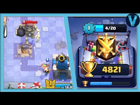 Видео: 1 ЛВЛ прорывается к 5000 кубков! Такого вы еще не видели / Clash Royale