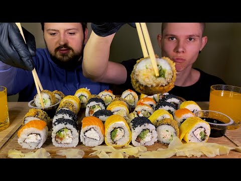 Видео: МУКБАНГ РОЛЛЫ 🍣 | 47 Суш АСМР #мукбанг #роллы #суши #асмр