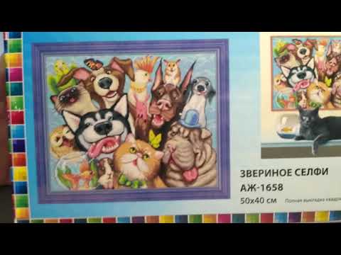 Видео: Алмазная мозаика "Звериное селфи"