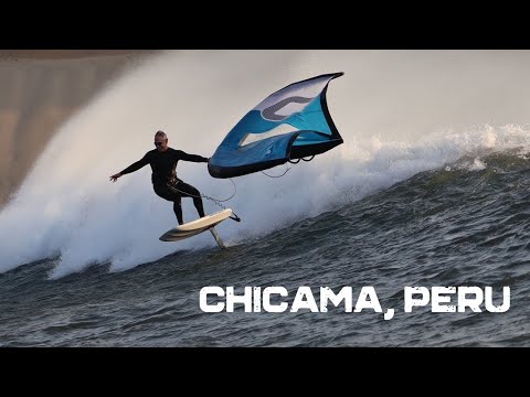 Видео: Самая длинная волна в мире, Чикама, Перу | Wing & Tow Foil