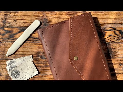 Видео: Обложка для ежедневника/Daily cover из кожи Краст Burnt Umber от #wildleathercraft