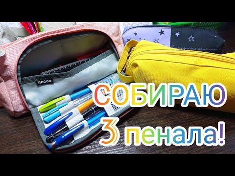 Видео: Собираю 3 ПЕНАЛА с канцелярией для школы и дома!