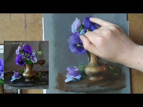 Видео: Летние мини эфиры. Анютки-2 (сухая пастель)