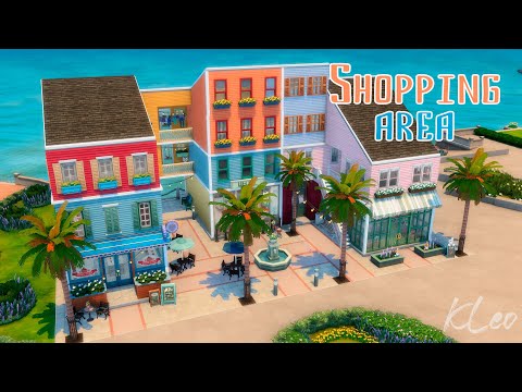 Видео: Торговый район в Сан-Секвойя 🌺👛 │Shopping area│Строительство│The Sims 4│NO CC