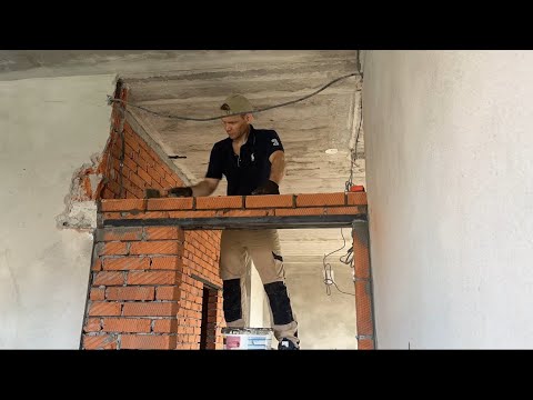 Видео: Ремонт в новостройке. Монтаж межкомнатных перегородок из кирпича и газоблока. Часть 2.