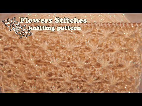 Видео: Цветочный узор спицами 🌺 Flowers Stitches knitting pattern