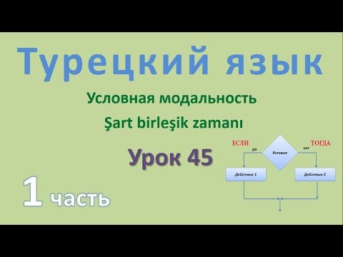 Видео: Турецкий язык. Урок 45. Условная модальность. Şart birleşik zamanı. Часть 1
