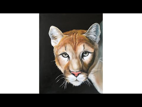 Видео: Пума, холст 50x40, масло