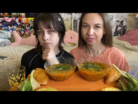 Видео: МУКБАНГ🍲ЩИ СО СМЕТАНОЙ/🇷🇺РУССКАЯ КУХНЯ/ ШАНЬГИ С КАРТОШКОЙ/ ПИРОЖКИ/ УЗВАР/ MUKBANG