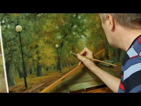 Видео: Работа над картиной Осень в парке. Process of creating oil painting from Oleg Buiko.