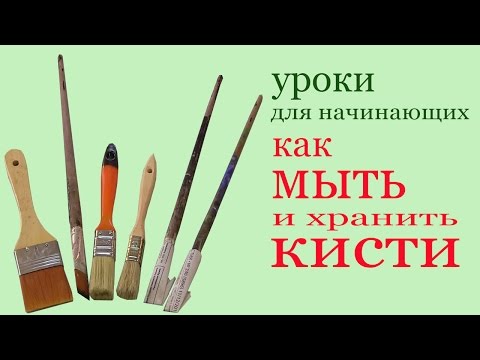 Видео: Как мыть и хранить кисти.  How to clean and save brushes?