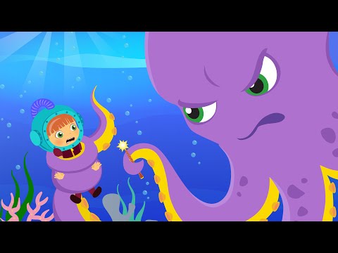 Видео: Џиновска ајкула vs мала вештица Татти и њени пријатељи. Морске авантуре и земља чуда Атлантида.
