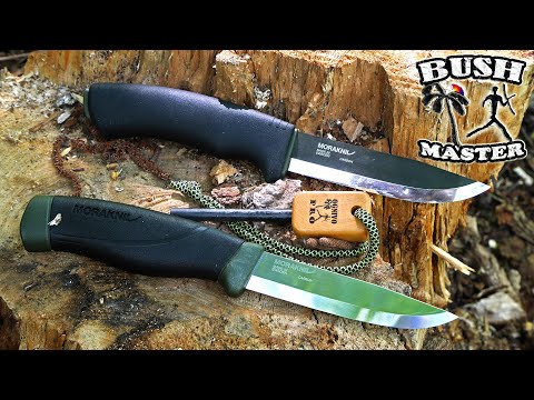 Видео: Нож Morakniv Companion HeavyDuty против Mora Bushcraft Black. Ножи для леса.