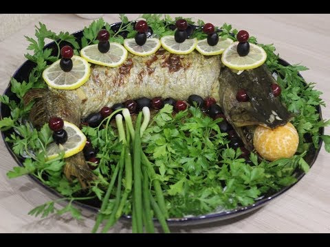 Видео: Фаршированная щука с грибами.