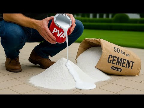 Видео: Смешайте клей ПВА с белым цементом, и произойдет волшебство. Миллиарды людей не знают этого секрета.