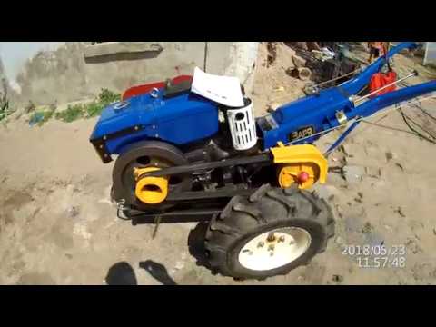 Видео: тяжелый дизельный мотоблок ЗАРЯ