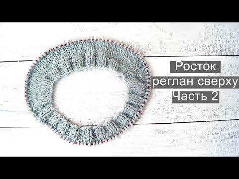 Видео: Росток реглан сверху//Росток спицами сверху// Росток часть 2