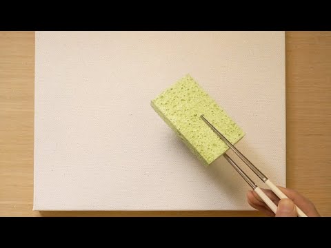 Видео: Техника росписи палочками для еды | Акриловая живопись на холсте