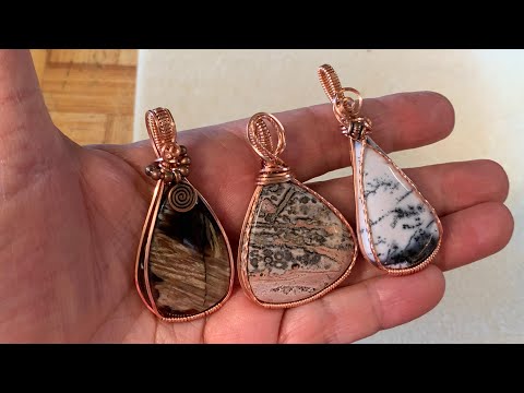 Видео: Обмотка каплевидных камней проволокой с голой медной проволокой