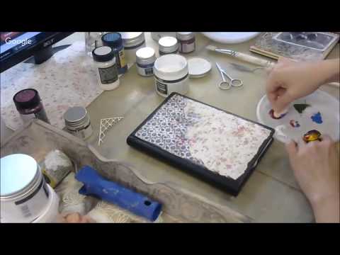 Видео: Декор обложки блокнота артбука с чипбордами, гелем и глиттерами: видео урок Натальи Жуковой