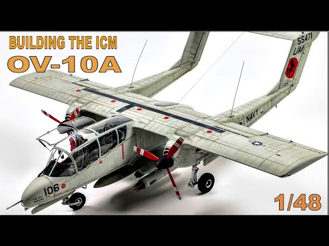 Видео: Сборка модели самолёта ICM OV-10A Bronco в масштабе 1/48, видео с ремастерингом в формате 4K