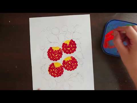 Видео: Мой блог о Петриковской росписи. Выпуск №23: "Легко и быстро нарисовать калину"