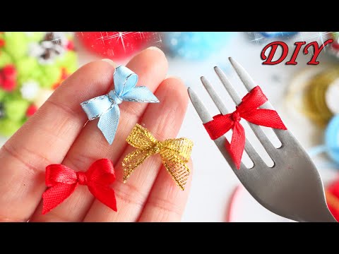Видео: 🎀 МИНИ-БАНТИК на вилке! 😮 Как сделать миниатюрный бантик 🎀
