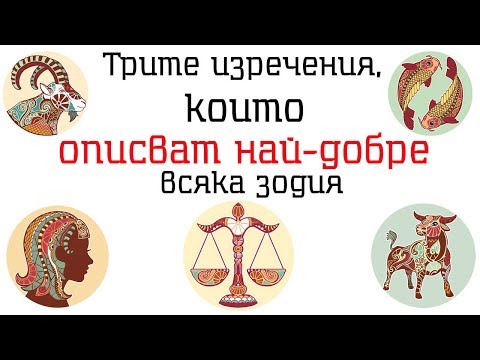 Видео: Трите изречения, които описват всяка зодия!