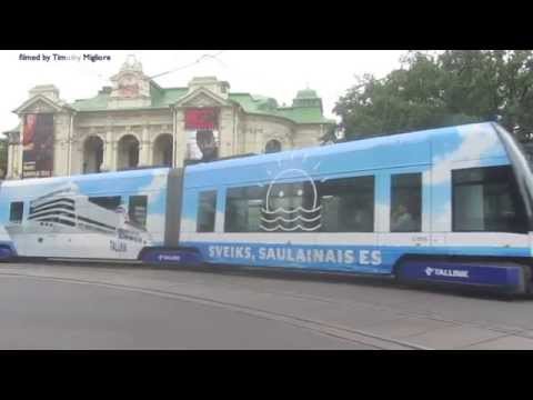 Видео: Trams in Riga, Latvia 2014 Рижский трамвай