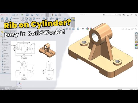 Видео: Руководство для начинающих по ребру на цилиндре в SolidWorks