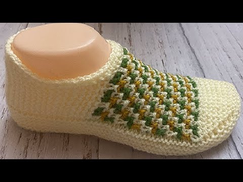 Видео: НОВИНКА 2024 !!! Тапочки-следки на двух спицах без швов // patik modelleri