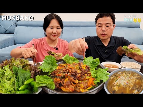 Видео: Корейский Jeyuk Bokkeum (острая свинина)ㅣСуп из соевой пастыㅣMukbangㅣEating Sound