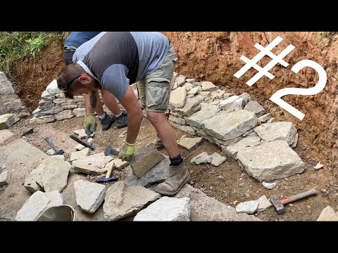Видео: Строительство сухой каменной изогнутой стены и облицовки №2