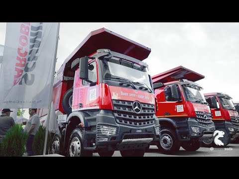 Видео: Mercedes Arocs 8x4. Самосвал Мерседес Арокс 4145 для скальной породы с 25 м3 кузовом KH-Kipper