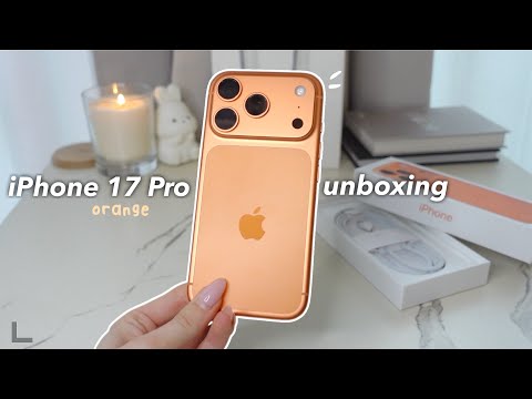 Видео: Эстетическая распаковка iPhone 17 Pro (космический оранжевый)  настройка, кастомизация, аксессуары
