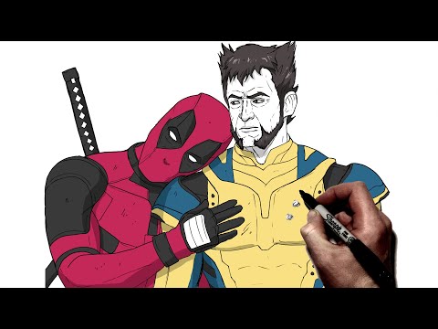 Видео: Как нарисовать Дэдпула и Росомаху | Пошаговое руководство | Marvel