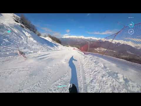 Видео: Красная Поляна. Газпром. Альпика. Полный спуск 2256м до 550м. 15.02.2025 в 11:53
