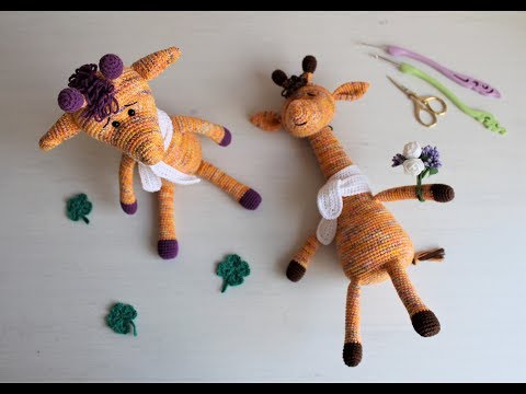 Видео: Вязаный жираф крючком. Часть 2.