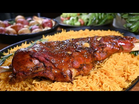 Видео: Вкусный рецепт бараньей ноги с приправленным рисом басмати 😋