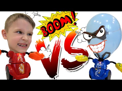 Видео: Устроили битву за конфеты с Робокомбат шарики! Соревнование игрушечных роботов: чей робот круче?