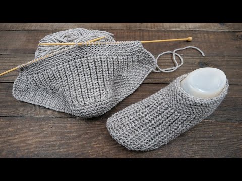 Видео: Следки «Шоссы» спицами ♞ Slippers "Shossy" knitting pattern