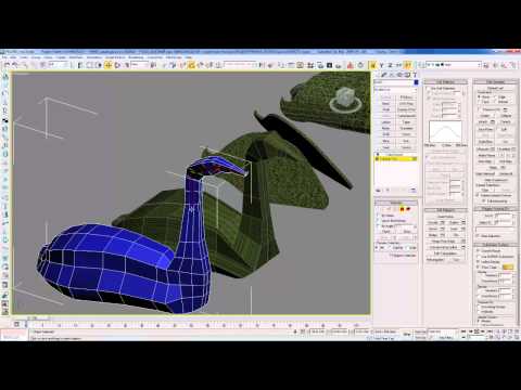 Видео: 3D Max, визуализация интерьеров. Полигональное моделирование лебедя для топиара