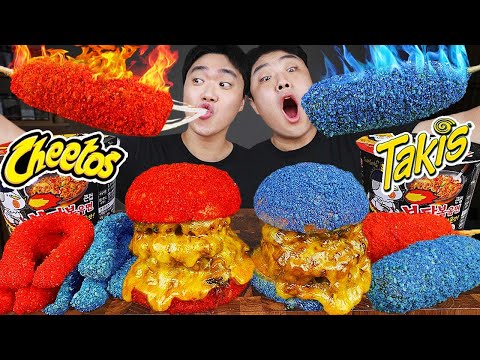 Видео: ASMR MUKBANG | гамбургер, Сырная палочка, Огненная лапша, хотдог рецепт блюда принимать пищу