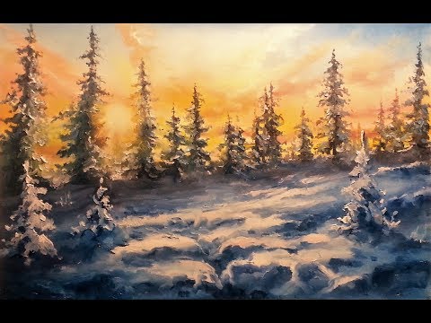 Видео: 🔝 ХуДоЖнИкИ Рисуем вместе "Зимний пейзаж маслом" Александр Григорьев