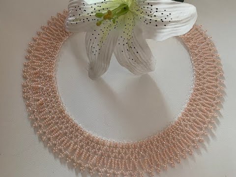 Видео: Колье из бисера и бусин "Нега". Простое колье, мастеркласс./Tutorial necklace /DIY beadwork